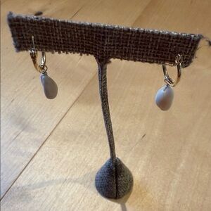 Pura Vida Elegant Gold and White Hoop Earrings